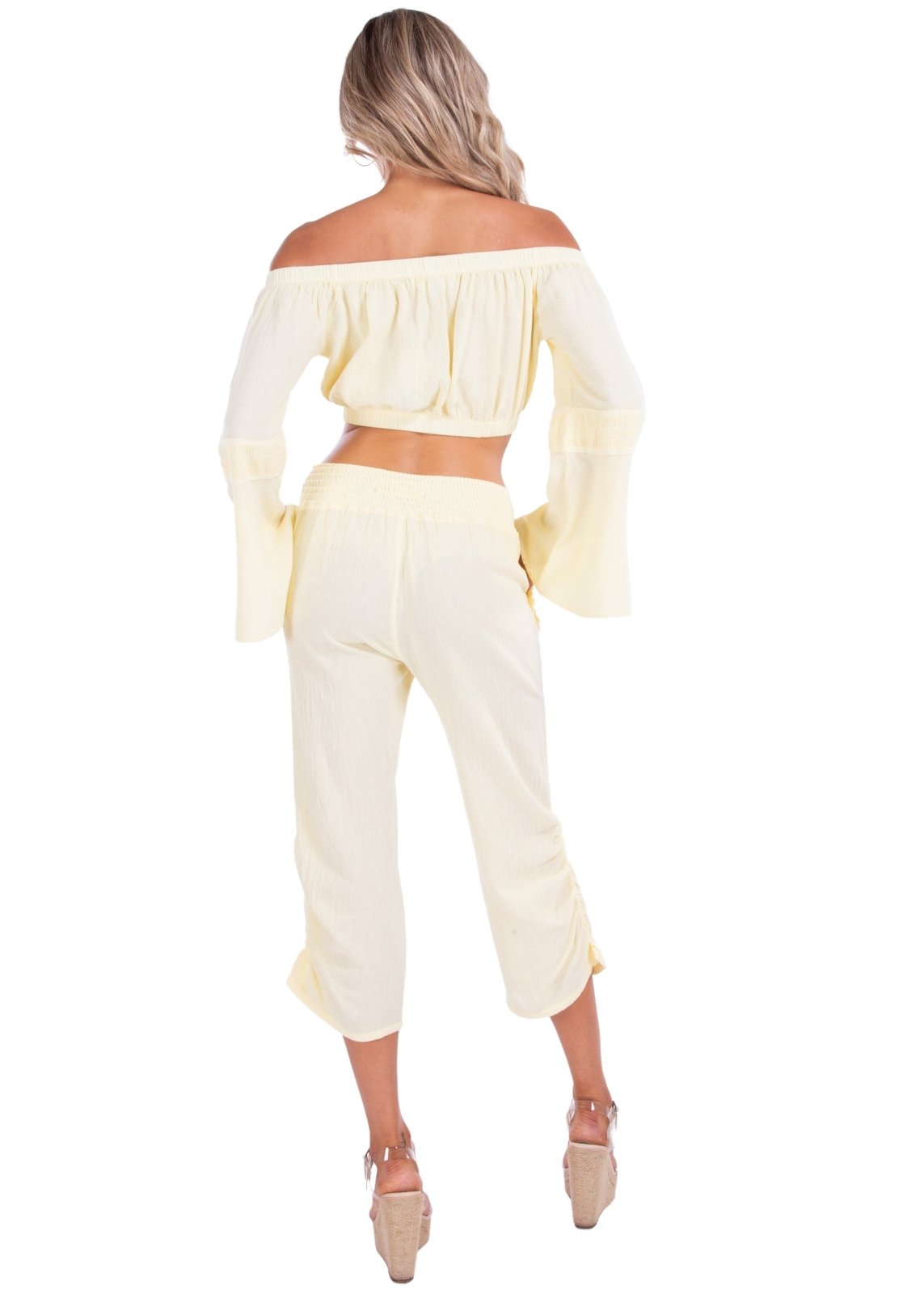 Lyla' Bell Sleeve Top Baby Yellow - Seaspice Resort Wear