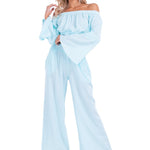 Lyla' Bell Sleeve Top Baby Turquoise - Seaspice Resort Wear