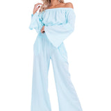 Lyla' Bell Sleeve Top Baby Turquoise - Seaspice Resort Wear