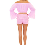 Lyla' Bell Sleeve Top Pink - Seaspice Resort Wear
