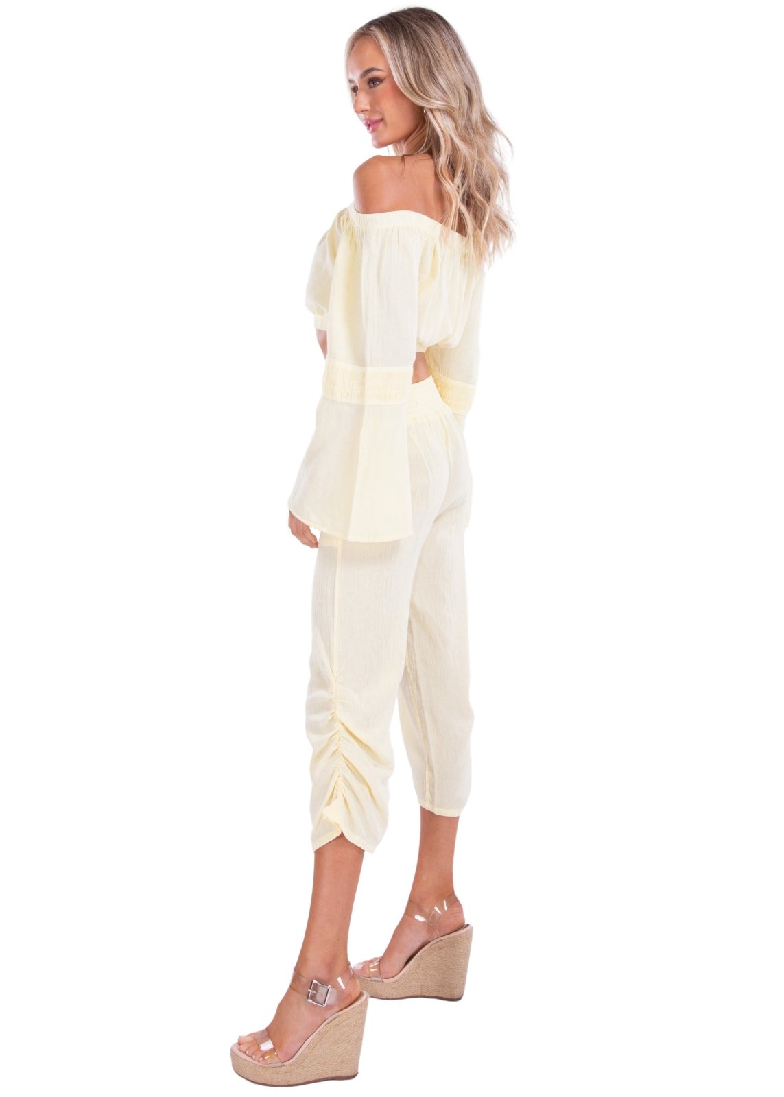 Lyla' Bell Sleeve Top Baby Yellow - Seaspice Resort Wear