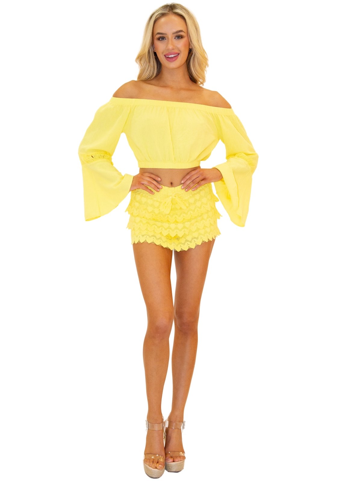 Lyla' Bell Sleeve Top Yellow - Seaspice Resort Wear