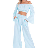 Lyla' Bell Sleeve Top Baby Turquoise - Seaspice Resort Wear