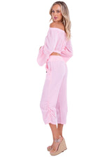 Lyla' Bell Sleeve Top Baby Pink - Seaspice Resort Wear