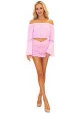 Lyla' Bell Sleeve Top Pink - Seaspice Resort Wear