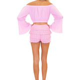 Lyla' Bell Sleeve Top Pink - Seaspice Resort Wear