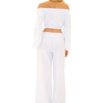 Lyla' Bell Sleeve Top White - Seaspice Resort Wear