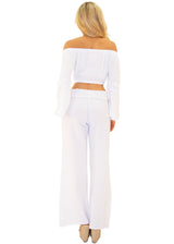 Lyla' Bell Sleeve Top White - Seaspice Resort Wear