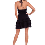 'Madeline' - Ruffle Mini Sundress Black - Seaspice Resort Wear