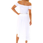 100% Cotton 'Madison' Asymmetrical Skirt White - Seaspice Resort Wear