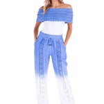 Magnolia' Crochet Front Detail Pants Ocean - Seaspice Resort Wear