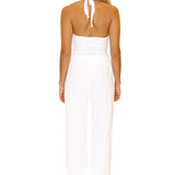 Magnolia' Crochet Front Detail Pants White - Seaspice Resort Wear