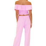 Magnolia' Crochet Front Detail Pants Pink - Seaspice Resort Wear