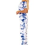 Magnolia' Crochet Front Detail Pants Tie Dye Blue - Seaspice Resort Wear
