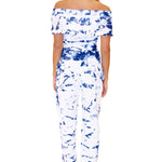 Magnolia' Crochet Front Detail Pants Tie Dye Blue - Seaspice Resort Wear