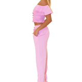 Magnolia' Crochet Front Detail Pants Pink - Seaspice Resort Wear