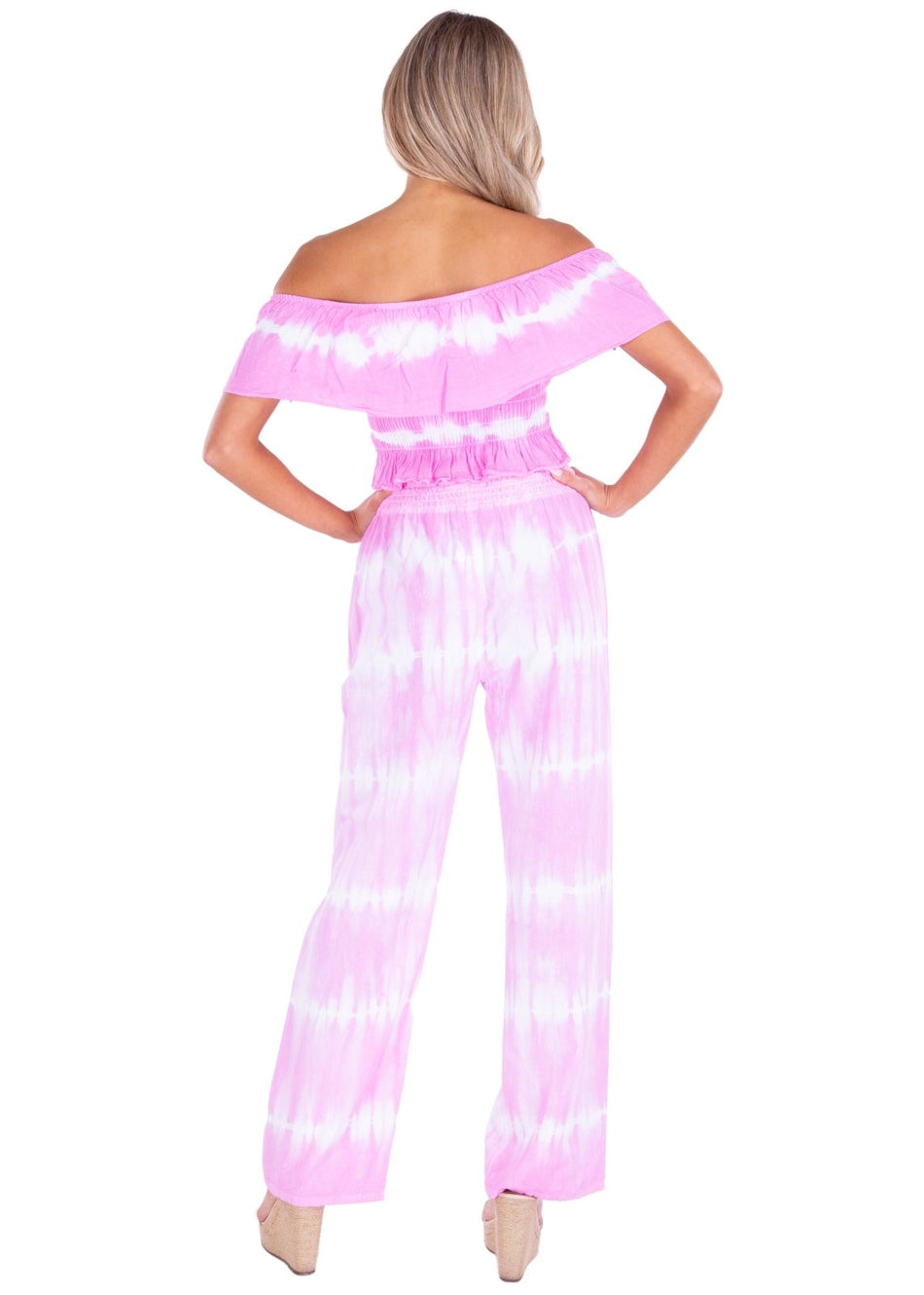 Magnolia' Crochet Front Detail Pants Pink Wash - Seaspice Resort Wear