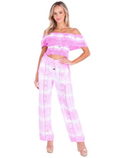 Magnolia' Crochet Front Detail Pants Pink Wash - Seaspice Resort Wear