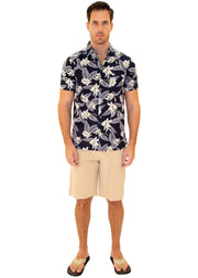 'Maldives' Hawaiian Shirt Navy - Seaspice Resort Wear