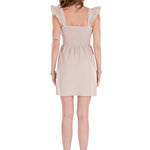 Malia' Ruffle Shoulder Dress Baby Beige - Seaspice Resort Wear