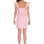 Malia' Ruffle Shoulder Dress Baby Pink - Seaspice Resort Wear