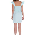 Malia' Ruffle Shoulder Dress Baby Turquoise - Seaspice Resort Wear
