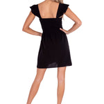 Malia' Ruffle Shoulder Dress Black - Seaspice Resort Wear