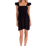 Malia' Ruffle Shoulder Dress Black - Seaspice Resort Wear