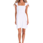 Malia' Ruffle Shoulder Dress White - Seaspice Resort Wear