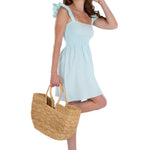 Malia' Ruffle Shoulder Dress Baby Turquoise - Seaspice Resort Wear