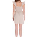Malia' Ruffle Shoulder Dress Baby Beige - Seaspice Resort Wear