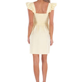 Malia' Ruffle Shoulder Dress Baby Yellow - Seaspice Resort Wear