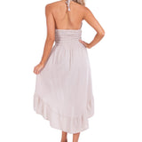 'Marina' High Low Dress Baby Beige - Seaspice Resort Wear