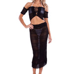 'Mary Kate' Crochet Crop Top Black - Seaspice Resort Wear