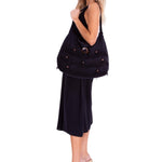 'Maya' Cotton Bag Black - Seaspice Resort Wear