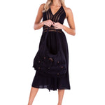 'Maya' Cotton Bag Black - Seaspice Resort Wear
