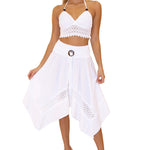 'Melody' Flowy Skirt White - Seaspice Resort Wear