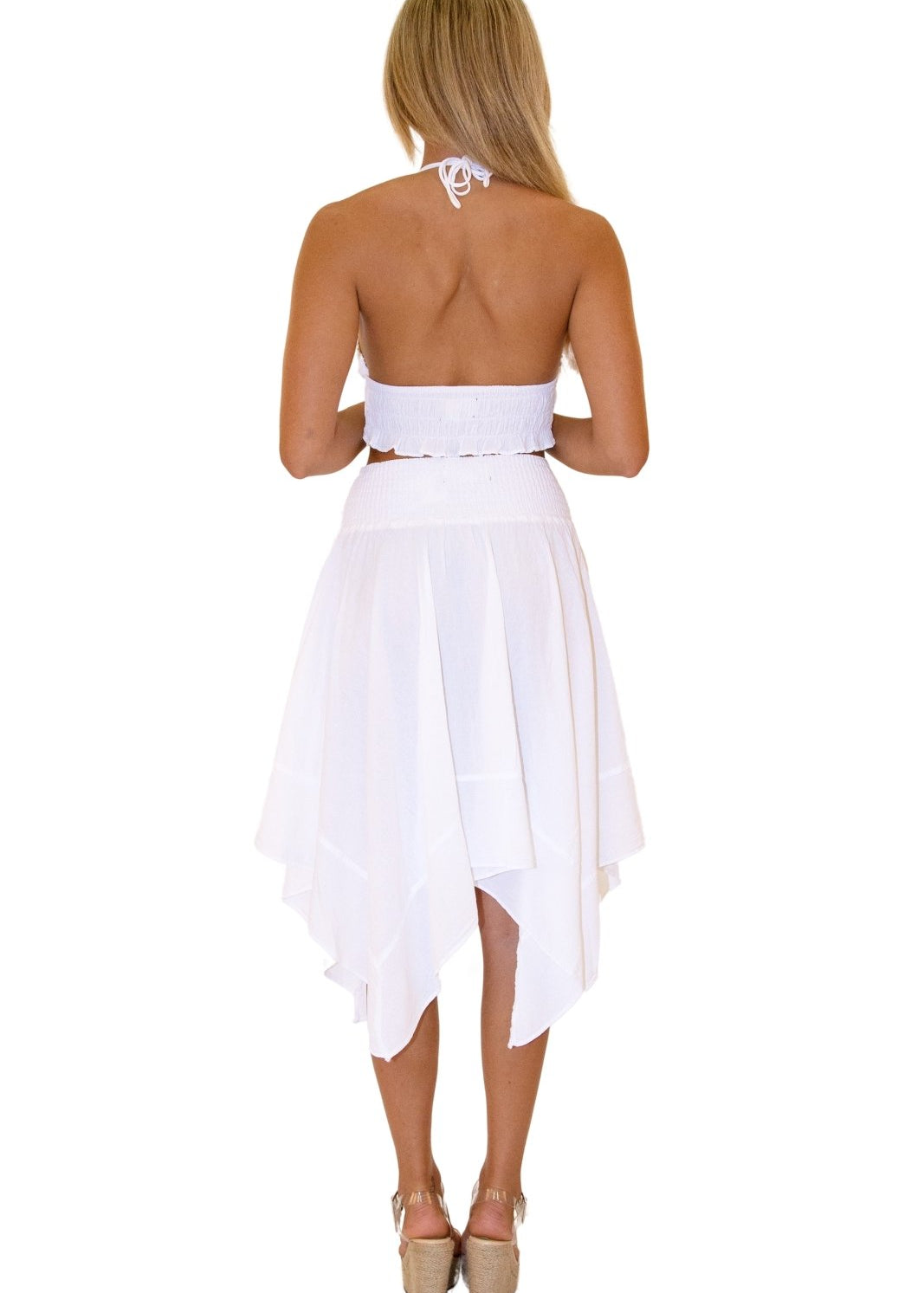 'Melody' Flowy Skirt White - Seaspice Resort Wear