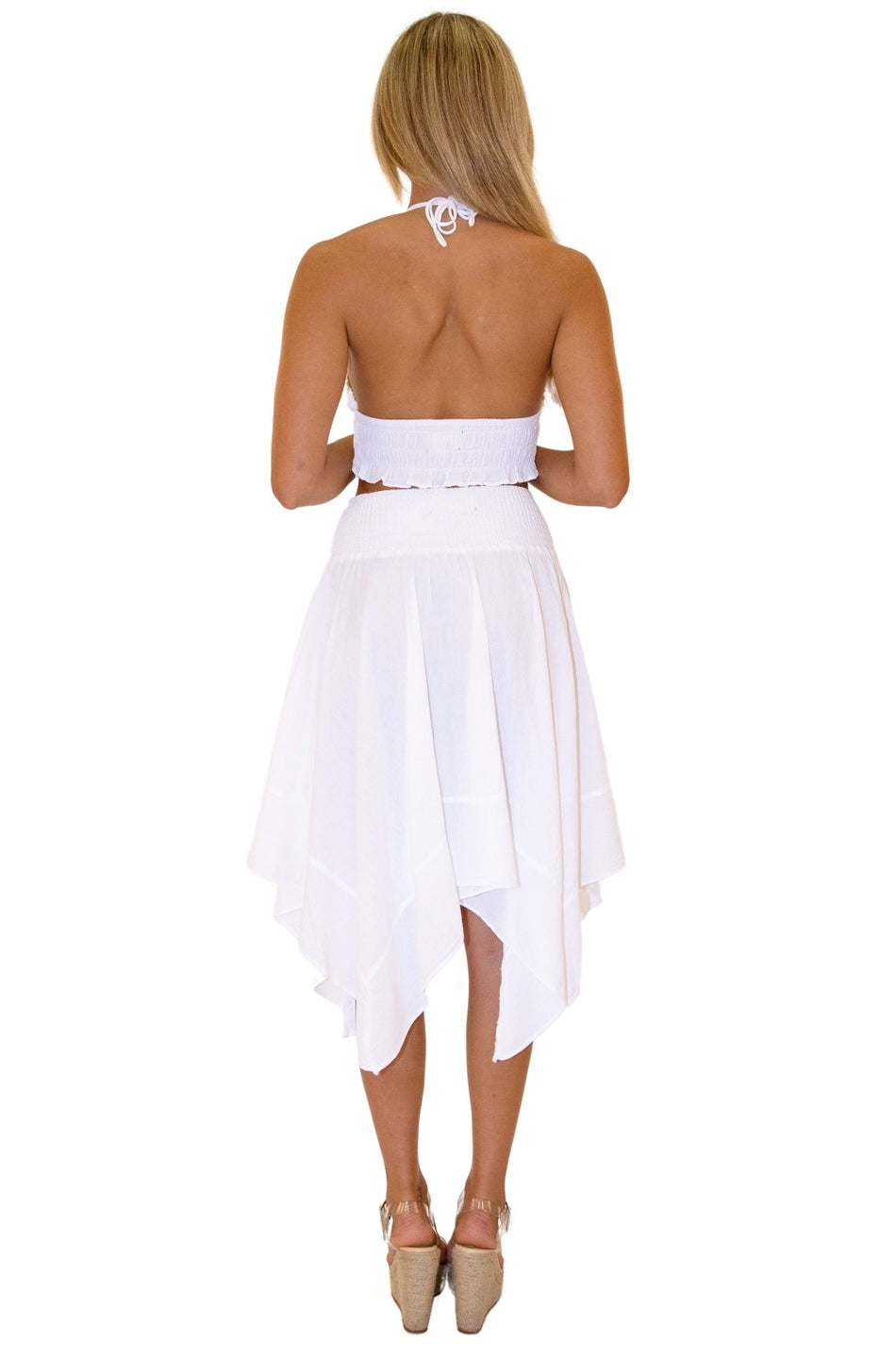 'Melody' Flowy Skirt White - Seaspice Resort Wear