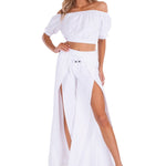 'Mikayla' Front Split Flare Pants - Seaspice Resort Wear