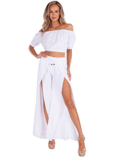 'Mikayla' Front Split Flare Pants - Seaspice Resort Wear