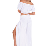 'Mikayla' Front Split Flare Pants - Seaspice Resort Wear