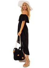 'Millie' Cotton Bag Black - Seaspice Resort Wear