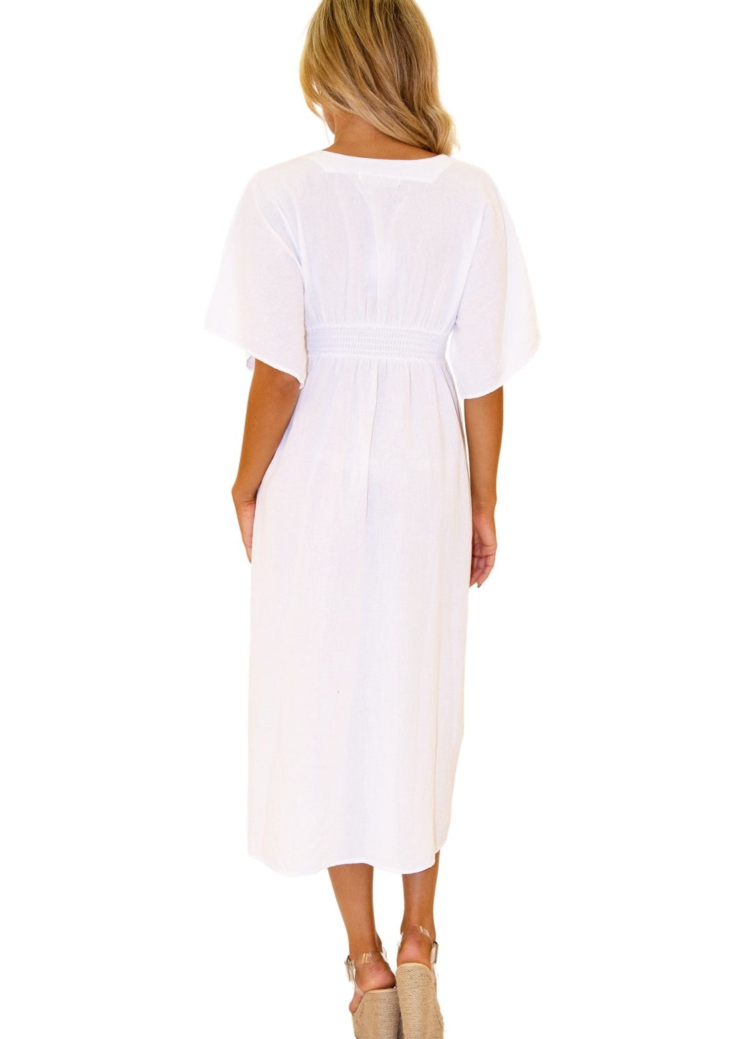 'Mirella' Maxi Dress White - Seaspice Resort Wear