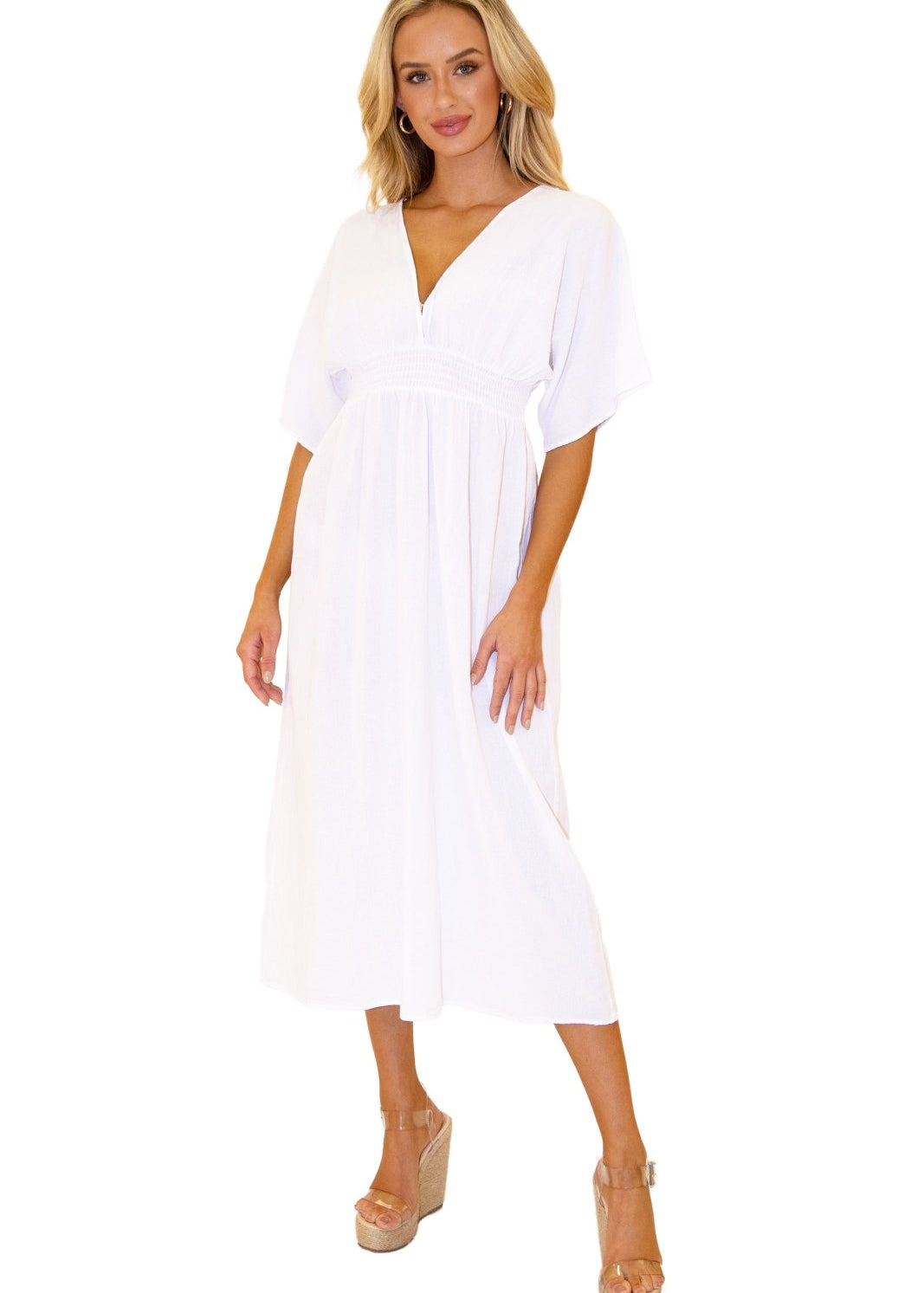 'Mirella' Maxi Dress White - Seaspice Resort Wear