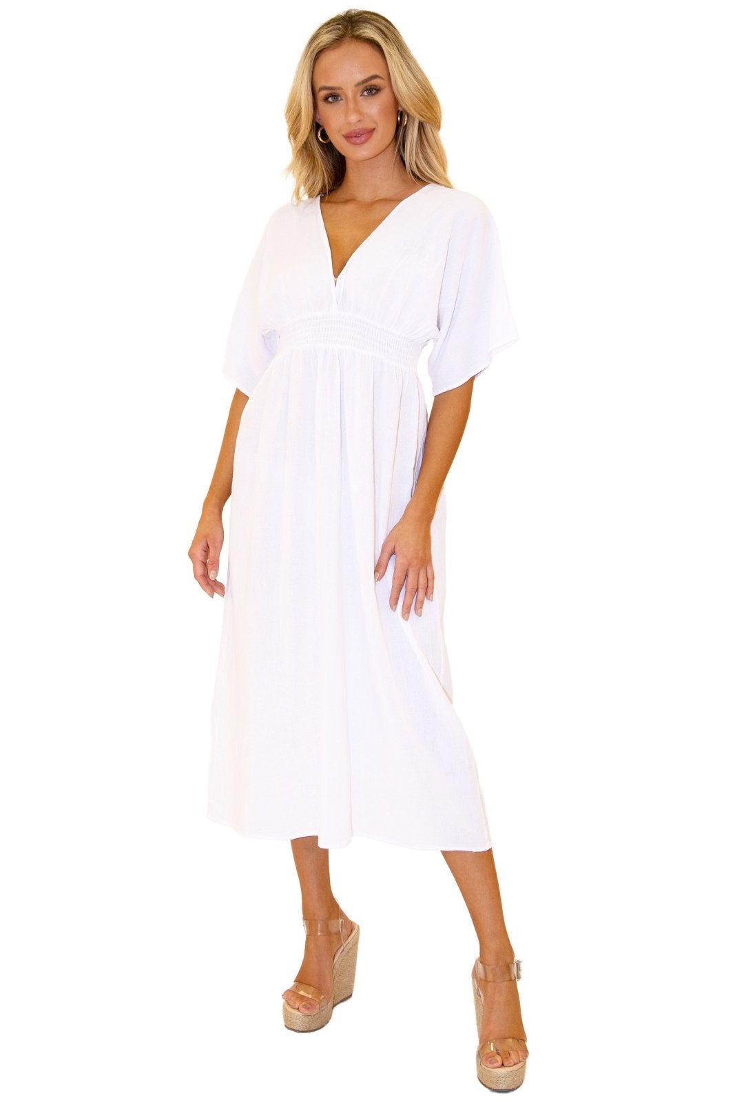 'Mirella' Maxi Dress White - Seaspice Resort Wear