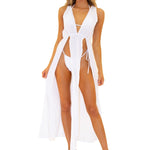 'Mischa' Double Split Cover-Up White - Seaspice Resort Wear