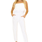 100% Cotton 'Naomi' Ruffle Jumpsuit White - Seaspice Resort Wear