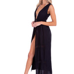 'Natalie' Open Front Cover-Up Black - Seaspice Resort Wear