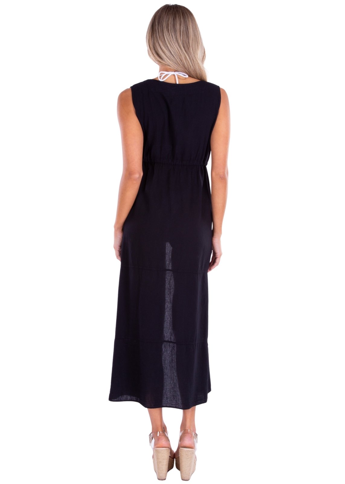 'Natalie' Open Front Cover-Up Black - Seaspice Resort Wear